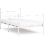 Vidaxl cadre de lit et sommier  lattes blanc mtal 90 x 200 cm
