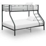 Vidaxl cadre de lit superpos noir mtal 140x200 cm / 90x200 cm
