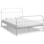 Vidaxl cadre de lit blanc mtal 160 x 200 cm