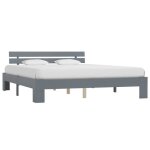 Vidaxl cadre de lit gris bois de pin massif 160 x 200 cm
