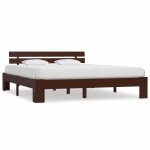Vidaxl cadre de lit marron fonc bois de pin massif 180 x 200 cm