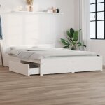 Vidaxl cadre de lit avec tiroirs blanc 140x190 cm 3103550