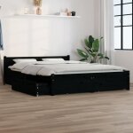 Vidaxl cadre de lit avec tiroirs noir 140x190 cm 3103553