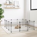 171623 vidaxl cage animaux de compagnie  12 panneaux et porte noir 35x35 cm
