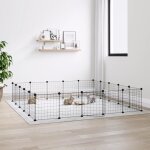 3114019 vidaxl cage animaux de compagnie � 20 panneaux et porte noir 35x35 cm
