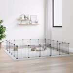 3114025 vidaxl cage animaux de compagnie � 20 panneaux et porte noir 35x35 cm