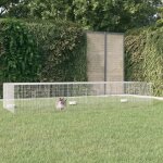 Vidaxl cage  lapin 3 panneaux 325x109x54 cm fer galvanis clapier enclos parc 171564