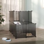 Vidaxl cage pour petits animaux noir 142x74x93 cm pp et acier 340573