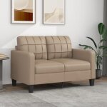 Vidaxl canap  2 places cappuccino 120 cm similicuir canap canap rembourr sige de salon causeuse ...