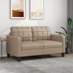 Vidaxl canap� � 2 places cappuccino 140 cm similicuir canap� canap� rembourr� si�ge de salon causeuse ...