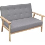 Vidaxl canapé à 2 places tissu gris clair Vidaxl canapé à 2 places tissu gris clair