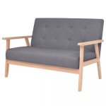 Canap 2 places - vidaxl - tissu gris fonc - confort moelleux - design contemporain - fixe