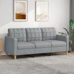 Vidaxl canapé à 3 places gris clair 180 cm tissu canapé canapé de salon canapé à trois places canapé ... Vidaxl canapé à 3 places gris clair 180 cm tissu canapé canapé de salon canapé à trois places canapé ...