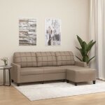 Vidaxl canap  3 places avec repose - pieds cappuccino 180cm similicuir canap canap avec repose - ...