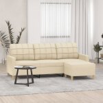 Vidaxl canapé à 3 places avec repose - pieds crème 180 cm tissu canapé canapé avec repose - pieds canapé ... Vidaxl canapé à 3 places avec repose - pieds crème 180 cm tissu canapé canapé avec repose - pieds canapé ...