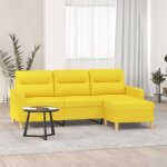 Vidaxl canapé à 3 places avec repose - pieds jaune clair 180 cm tissu canapé canapé avec repose - pieds ... Vidaxl canapé à 3 places avec repose - pieds jaune clair 180 cm tissu canapé canapé avec repose - pieds ...