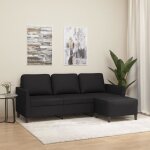 Vidaxl canapé à 3 places avec repose - pieds noir 180 cm similicuir canapé canapé avec repose - pieds ... Vidaxl canapé à 3 places avec repose - pieds noir 180 cm similicuir canapé canapé avec repose - pieds ...