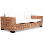 Vidaxl canap� � 3 places rotin naturel 244419