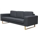 Vidaxl canap� avec 3 places tissu sofa meuble salon salle de s�jour bureau 243187