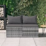 Vidaxl canap�s centraux de jardin et coussins 2pcs gris r�sine tress�e 362333