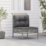 Vidaxl canap� central de jardin avec coussin si�ge de terrasse canap� sectionnel meuble dext�rieur patio ...