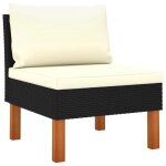 Vidaxl canap central rsine tresse et bois deucalyptus massif