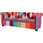 Vidaxl canapé chesterfield 3 places tissu Vidaxl canapé chesterfield 3 places tissu