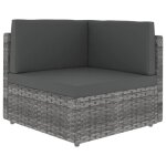 Vidaxl canap� dangle sectionnel r�sine tress�e gris