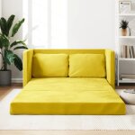 Vidaxl canapé - lit 2 en 1 jaune foncé 122x204x55 cm velours 353963 Vidaxl canapé - lit 2 en 1 jaune foncé 122x204x55 cm velours 353963