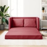 Vidaxl canapé - lit 2 en 1 rouge bordeaux 112x174x55 cm similicuir 353977 Vidaxl canapé - lit 2 en 1 rouge bordeaux 112x174x55 cm similicuir 353977