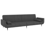 Vidaxl canap� - lit � 2 places avec deux oreillers lit de jour lit dinvit� pliable canap� convertible ...