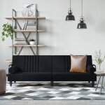 Vidaxl canap - lit avec accoudoirs noir velours 351898