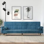 Vidaxl canap - lit avec coussins bleu velours 351856