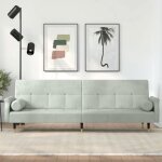 Vidaxl canap - lit avec coussins gris clair velours 351857