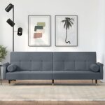 Vidaxl canap - lit avec coussins gris fonc velours 351858