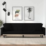 Vidaxl canap - lit avec coussins noir tissu 351877