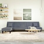 Vidaxl canap - lit en forme de l gris 255x140x70 cm velours 3157252