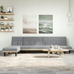 Vidaxl canapé - lit en forme de l gris clair 255x140x70 cm tissu 3157226 Vidaxl canapé - lit en forme de l gris clair 255x140x70 cm tissu 3157226