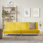 Vidaxl canap - lit jaune clair tissu 351885