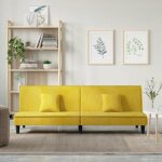 Vidaxl canap - lit jaune velours 351912