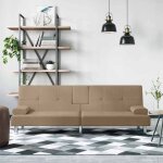 Vidaxl canap - lit avec porte - gobelets cappuccino similicuir 351929