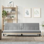 Vidaxl canapé - lit avec porte - gobelets gris clair tissu 351863 Vidaxl canapé - lit avec porte - gobelets gris clair tissu 351863