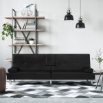 Vidaxl canap - lit avec porte - gobelets noir similicuir 351926