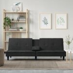Vidaxl canap - lit avec porte - gobelets noir velours 351924