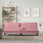 Vidaxl canap - lit avec porte - gobelets rose velours 351923