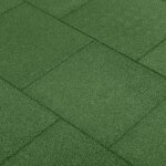 Vidaxl carreaux de protection antichoc 6pcs caoutchouc 50x50x3cm vert