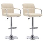 Vidaxl chaises de bar 2 pcs crème tissu Vidaxl chaises de bar 2 pcs crème tissu