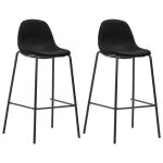 Vidaxl chaises de bar 2 pcs noir tissu