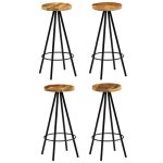 Vidaxl 4x chaise de bar bois massif de manguier cuisine salle � manger 246239