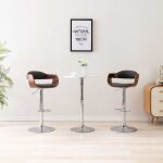 Vidaxl chaise de bar contreplaqu� et tissu gris